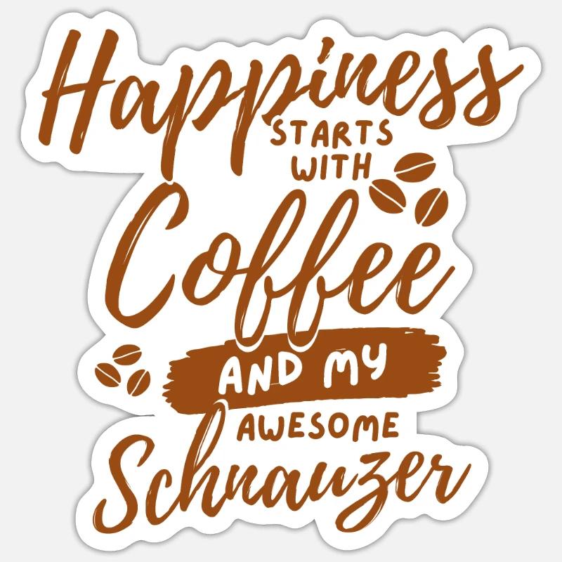 Kaffeeschnauzer-Liebhaber - Sticker Größe S (10 x 10 cm) - Mattweiß