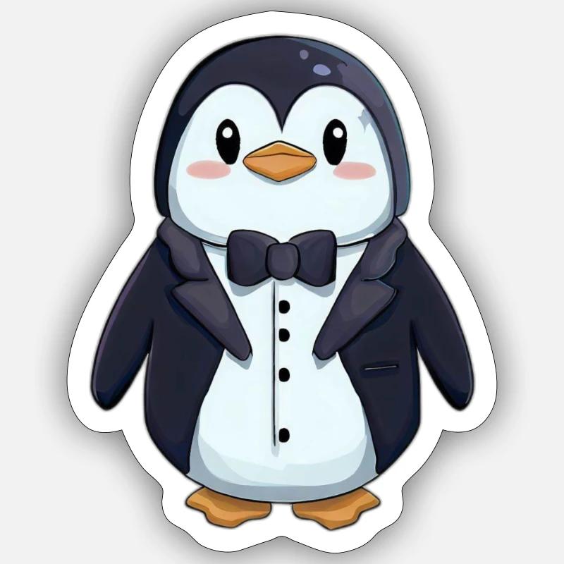 Pingouin - Sticker taille S (10 x 10 cm) - blanc mat