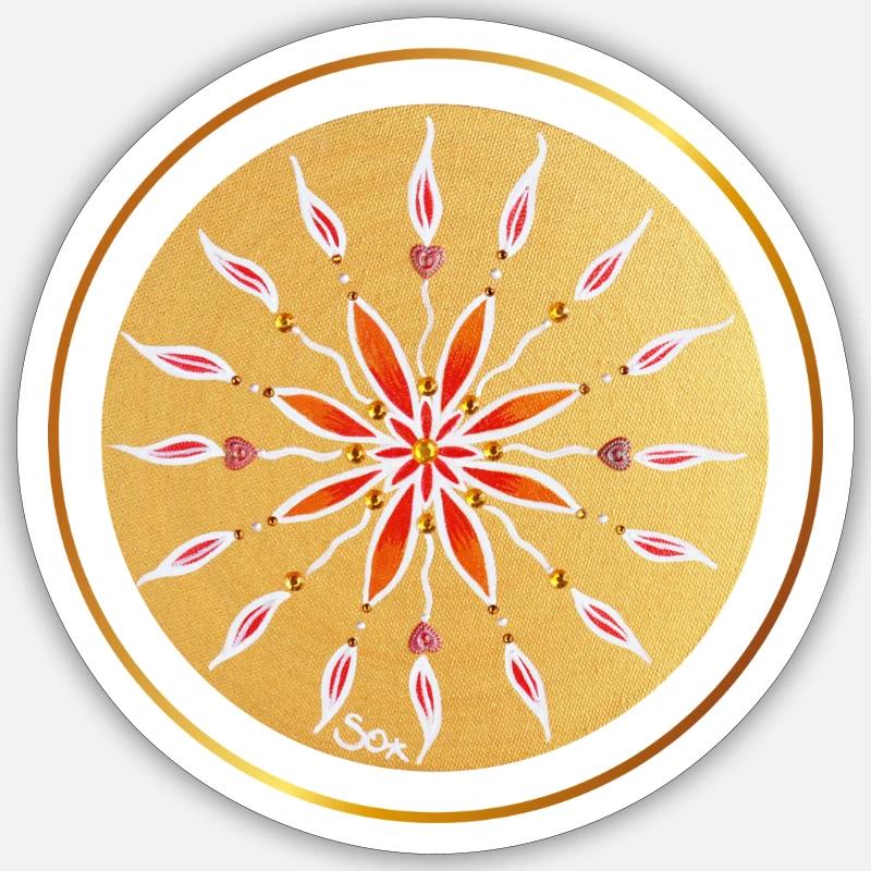 KraftMandala - Sonja Ariel von Staden - Sticker taille S (10 x 10 cm) - blanc mat