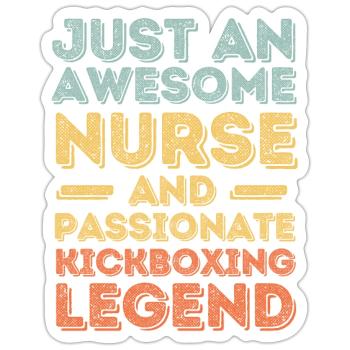 Krankenschwester Kickbox-Legende retro - Sticker Größe S (10 x 10 cm) - Mattweiß - Vorne