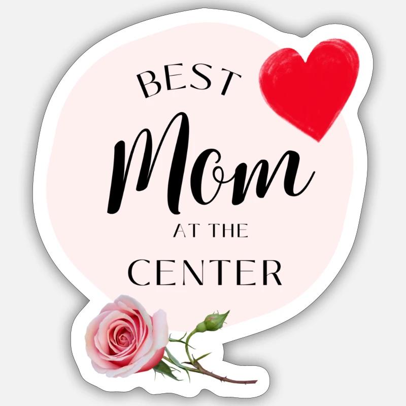 Beste Mutter im Zentrum Sticker Größe S (10 x 10 cm)