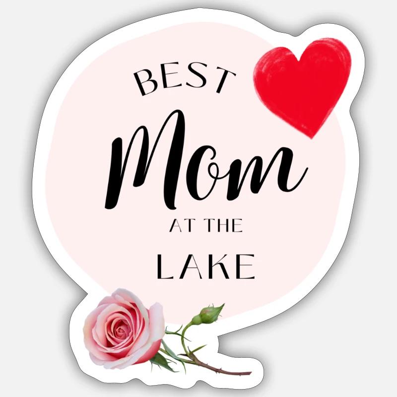Beste Mutter am See - Sticker Größe S (10 x 10 cm) - Mattweiß