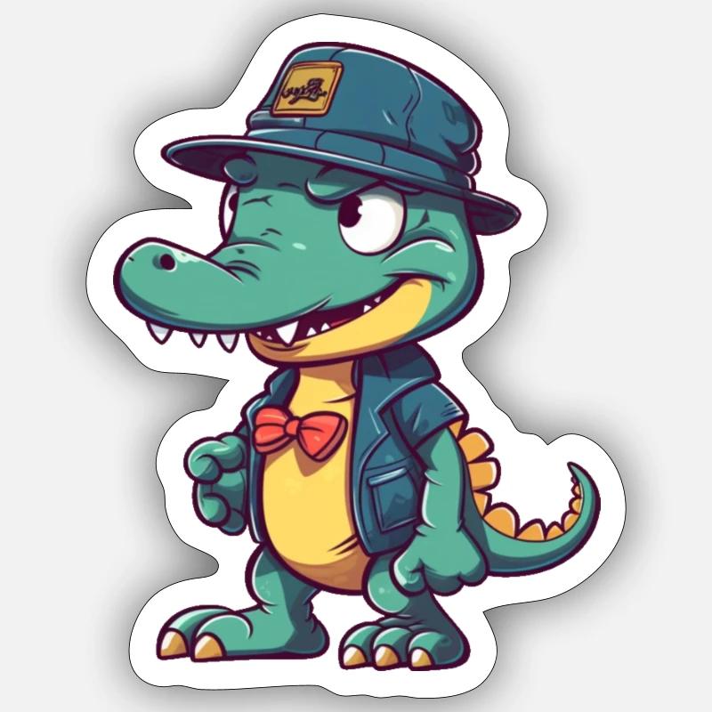Cool crocodile - Sticker size S (10 x 10 cm) - white matte