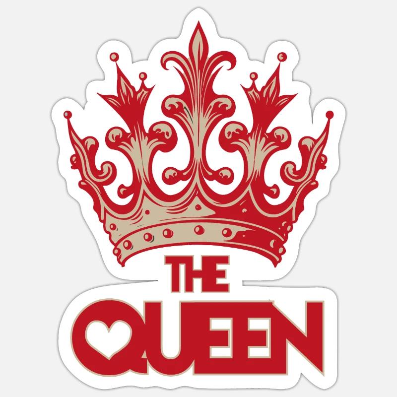 The Queen - Sticker Größe S (10 x 10 cm) - Mattweiß