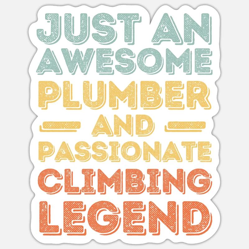 Plumber Climbing legend retro - Sticker size S (10 x 10 cm) - white matte