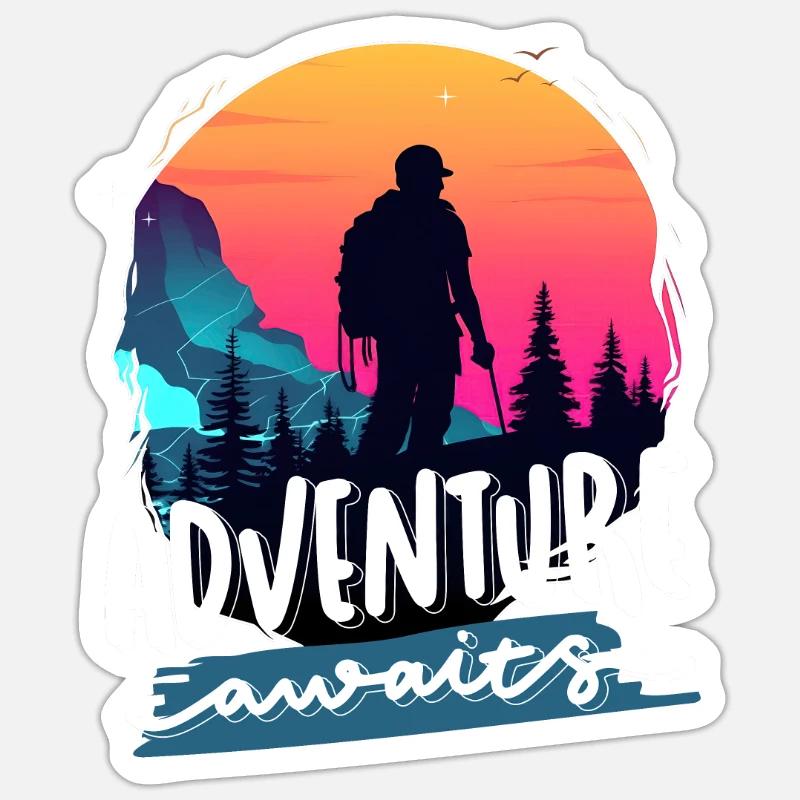 L’aventure vous attend - Sticker taille S (10 x 10 cm) - blanc mat