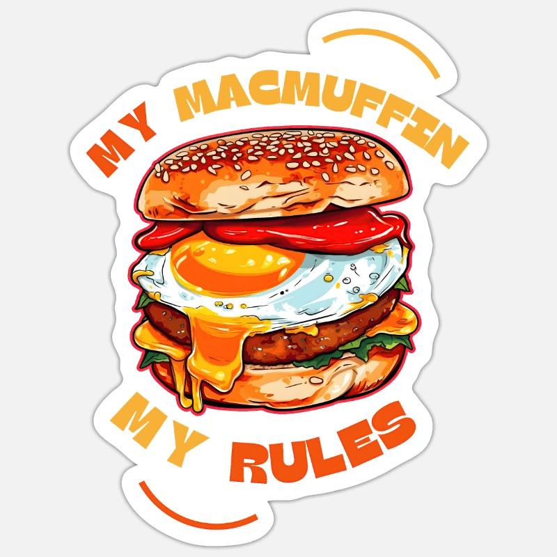 Mein McMuffin Meine Regeln Sticker Größe S (10 x 10 cm)