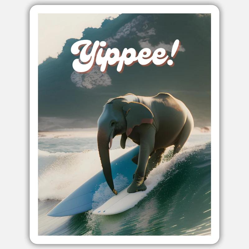 Youpi! - Sticker taille S (10 x 10 cm) - blanc mat