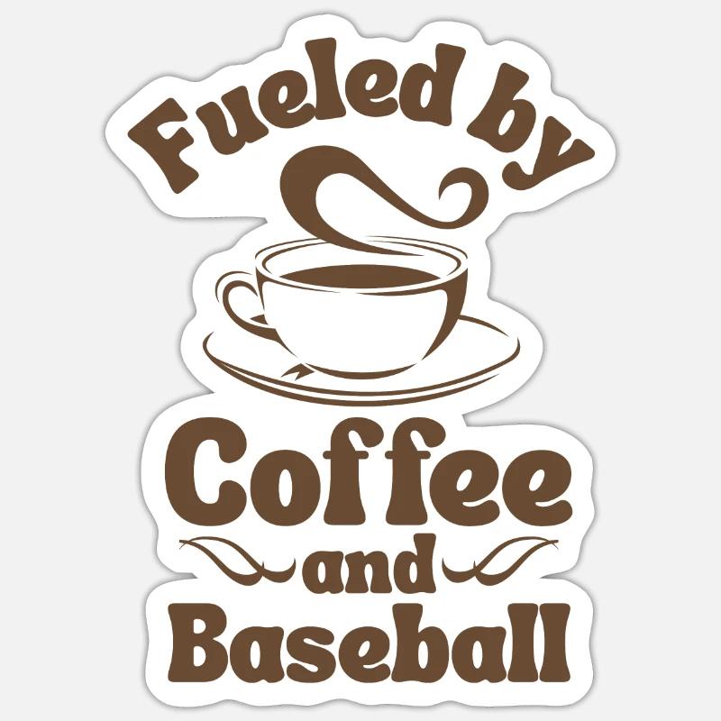Amateur de café Baseball - Sticker taille S (10 x 10 cm) - blanc mat
