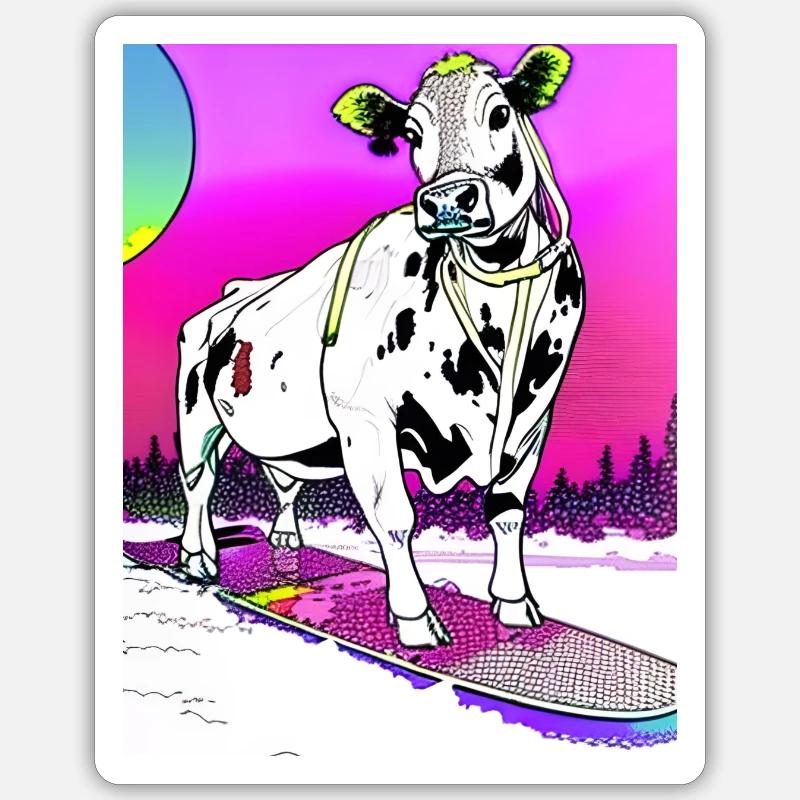 Kuh - Sticker Größe S (10 x 10 cm) - Mattweiß