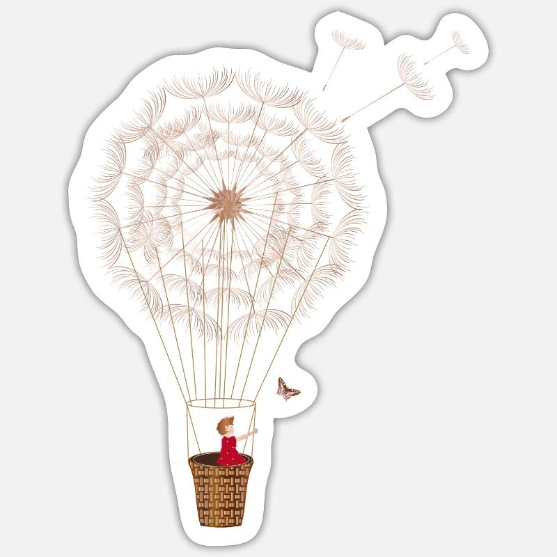fanciful dandelion balloon - Sticker size S (10 x 10 cm) - white matte