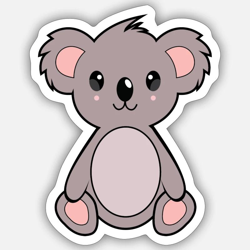 Chidi der Koala - Sticker Größe S (10 x 10 cm) - Mattweiß