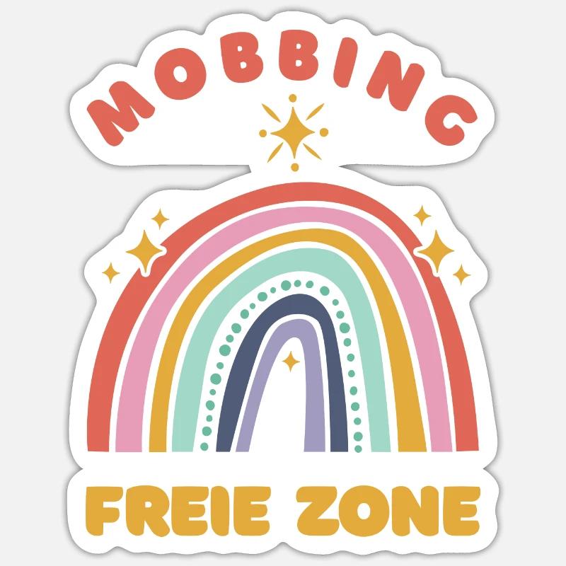 Mobbing-freie Zone - Sticker Größe S (10 x 10 cm) - Mattweiß