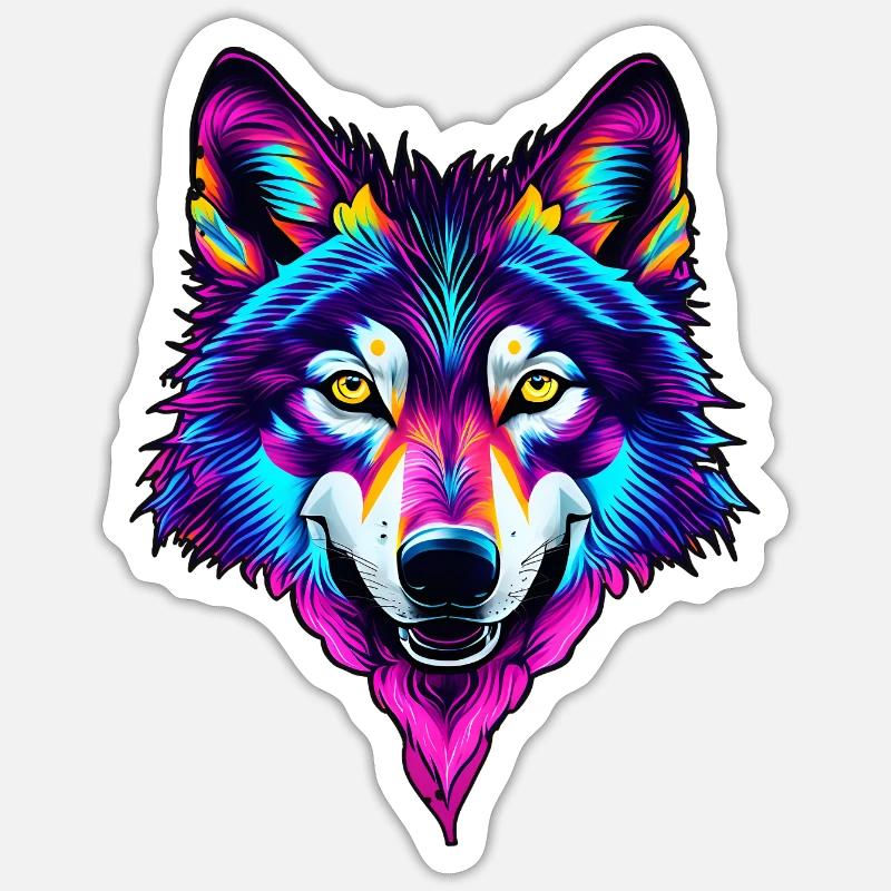 Wolf 02 - Sticker Größe S (10 x 10 cm) - Mattweiß