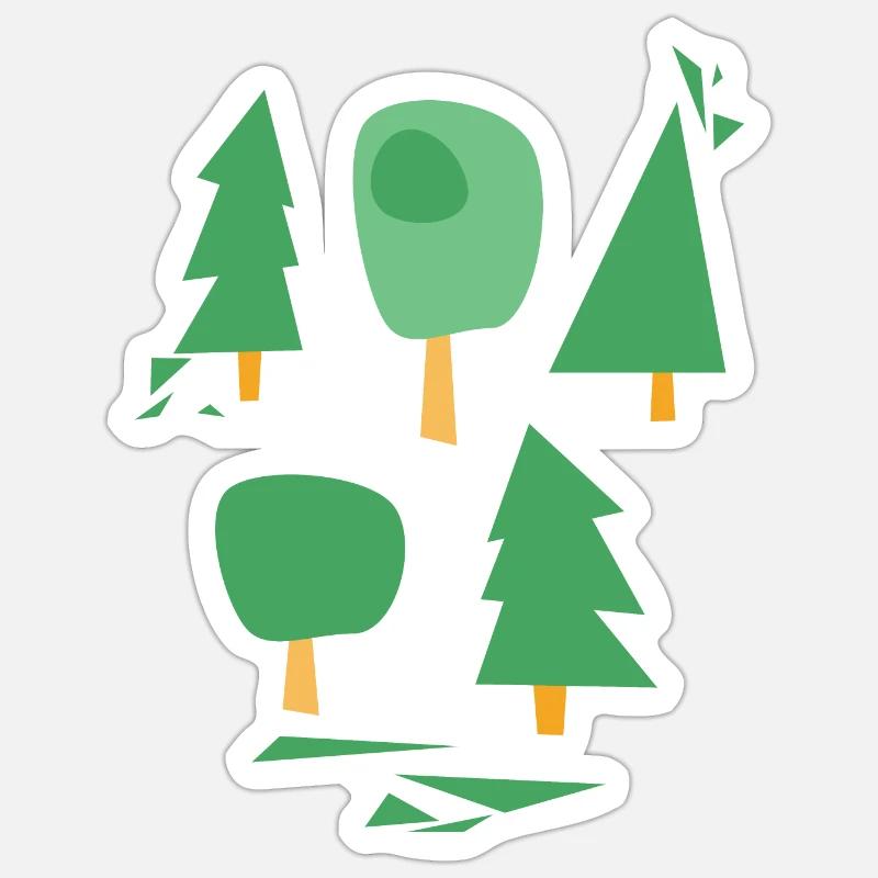 Wald - Sticker Größe S (10 x 10 cm) - Mattweiß