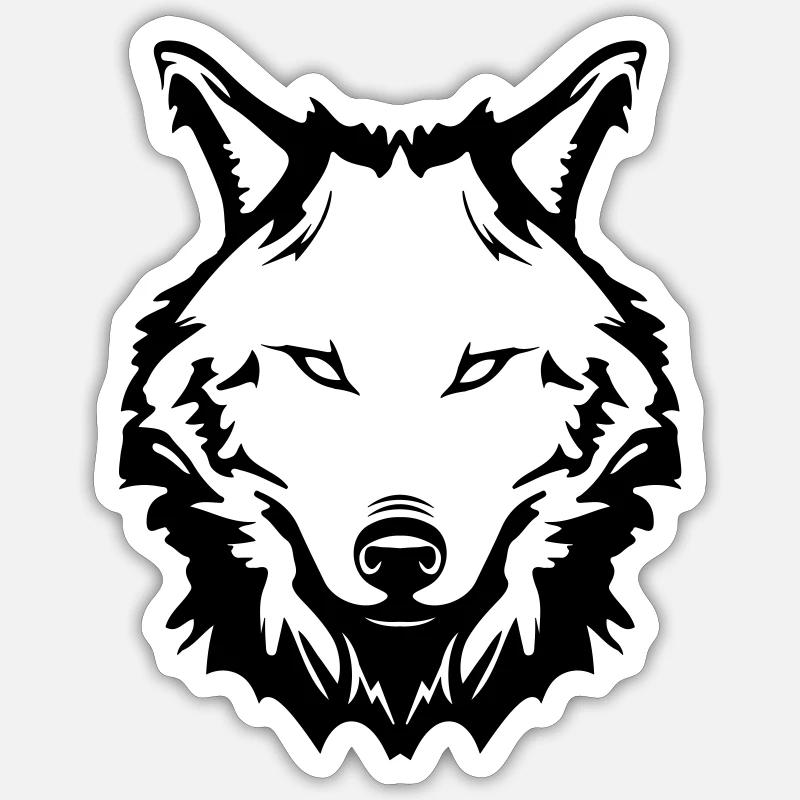 wolf - Sticker size S (10 x 10 cm) - white matte