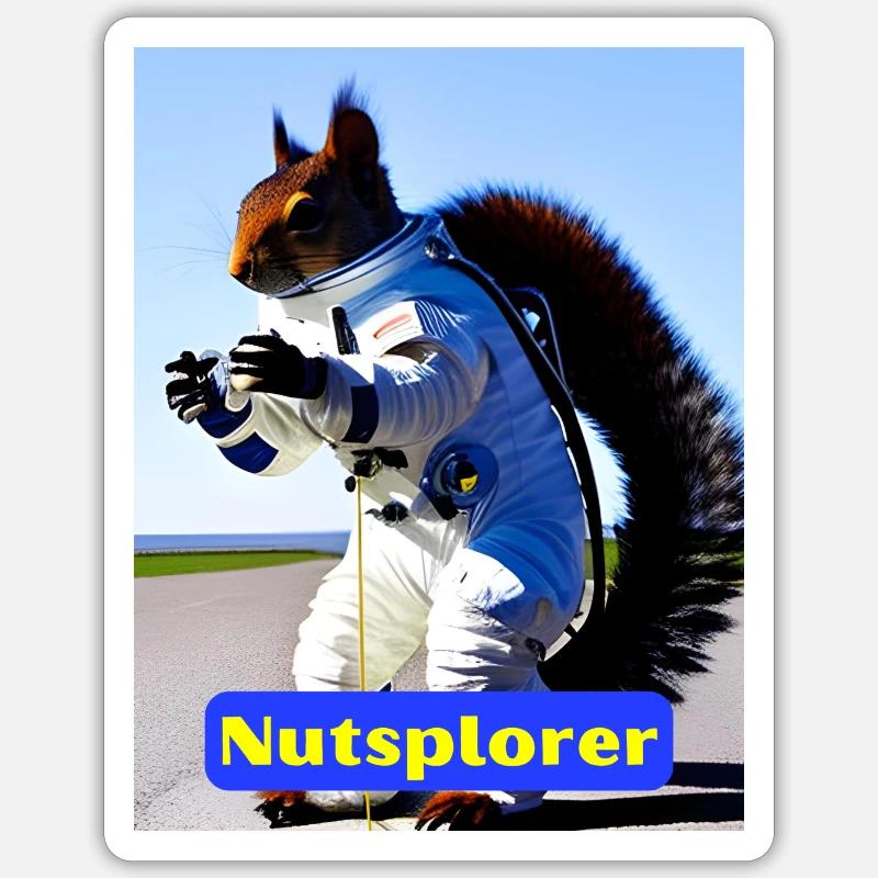 Nutsplorer Silly Squirrel Design Sticker size S (10 x 10 cm)