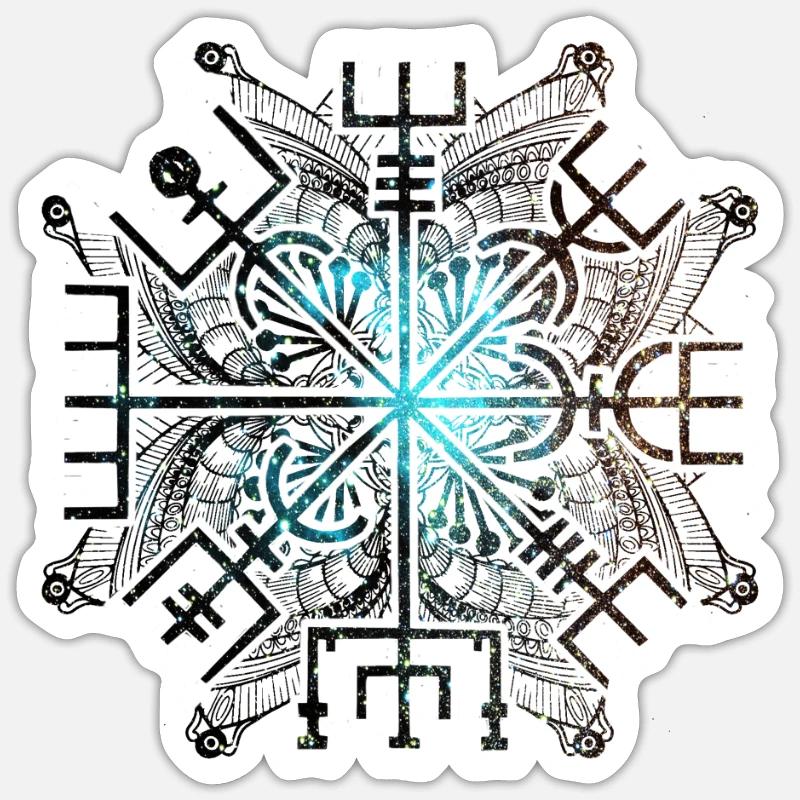 Guide RUNEN viking CELTIC - VEGVISIR - Sticker taille S (10 x 10 cm) - blanc mat
