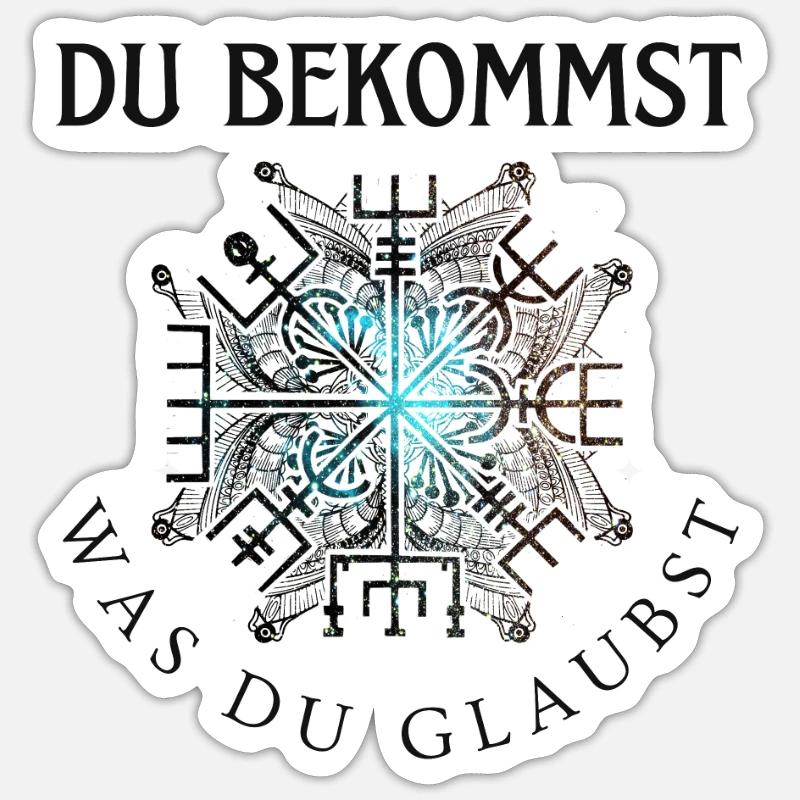Wegweiser RUNEN viking CELTIC - VEGVISIR - Sticker Größe S (10 x 10 cm) - Mattweiß