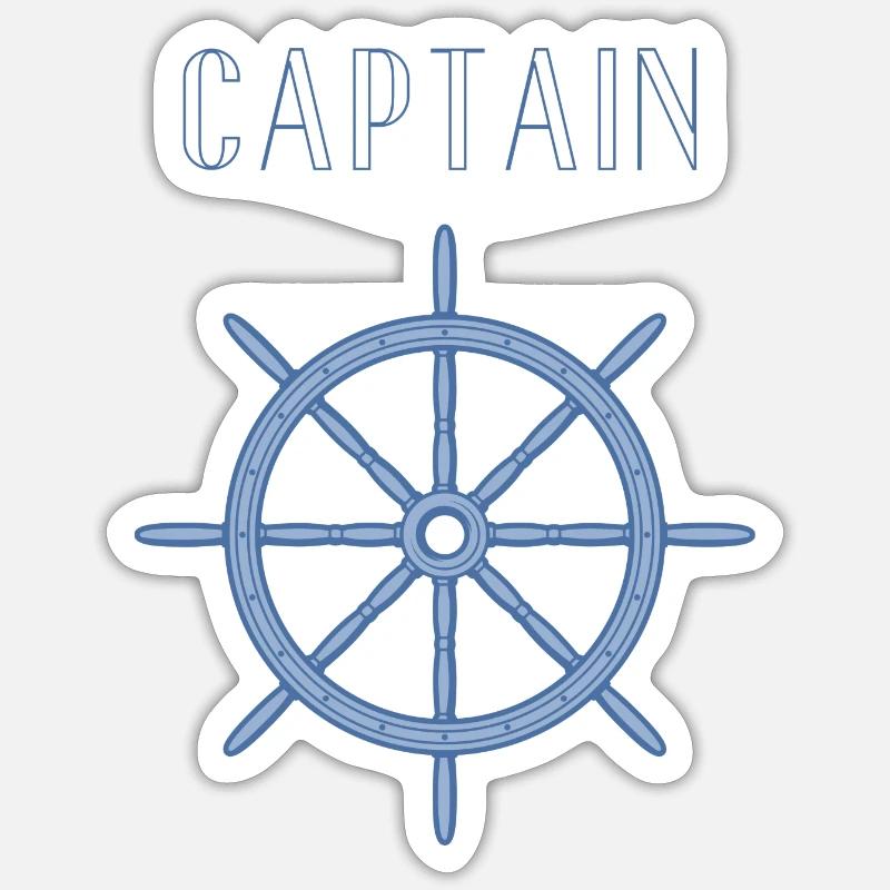 CAPTAIN - Sticker size S (10 x 10 cm) - white matte