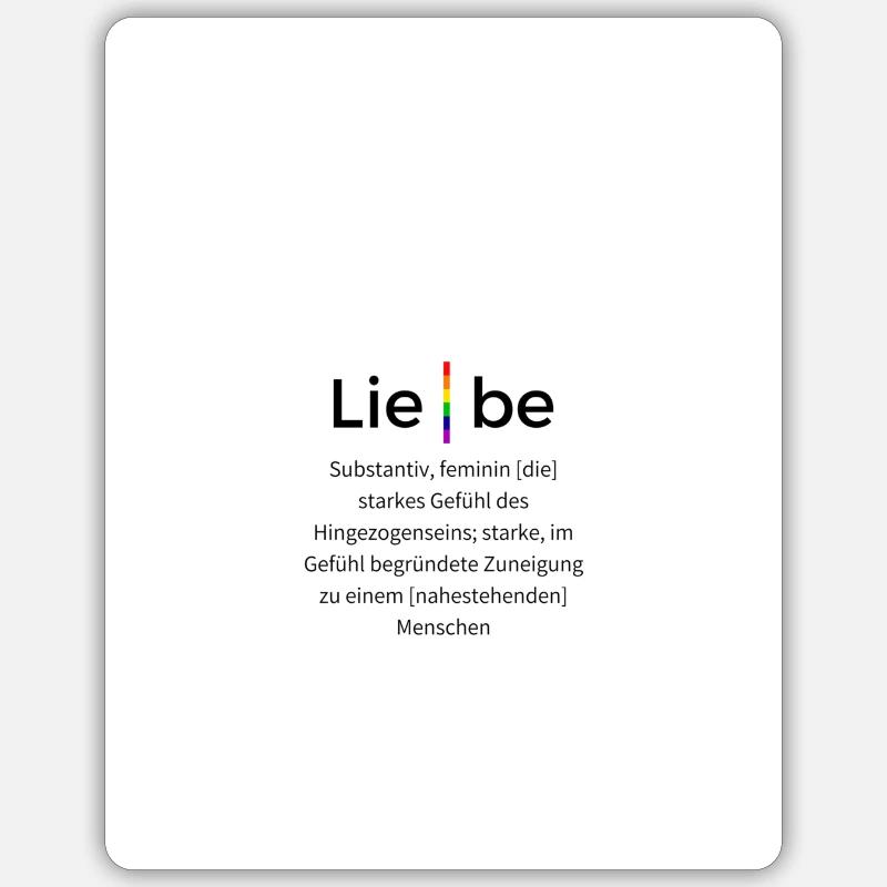 Liebe - Sticker Größe S (10 x 10 cm) - Mattweiß