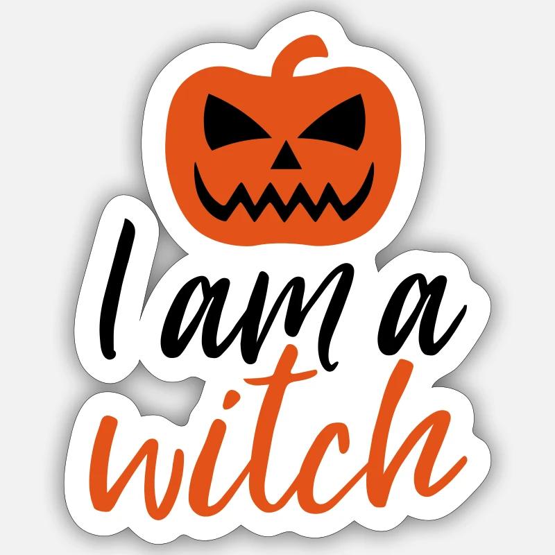 I am a Witch - Sticker size S (10 x 10 cm) - white matte