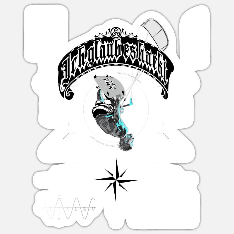 I think it's hacking kiters Sticker size S (10 x 10 cm)