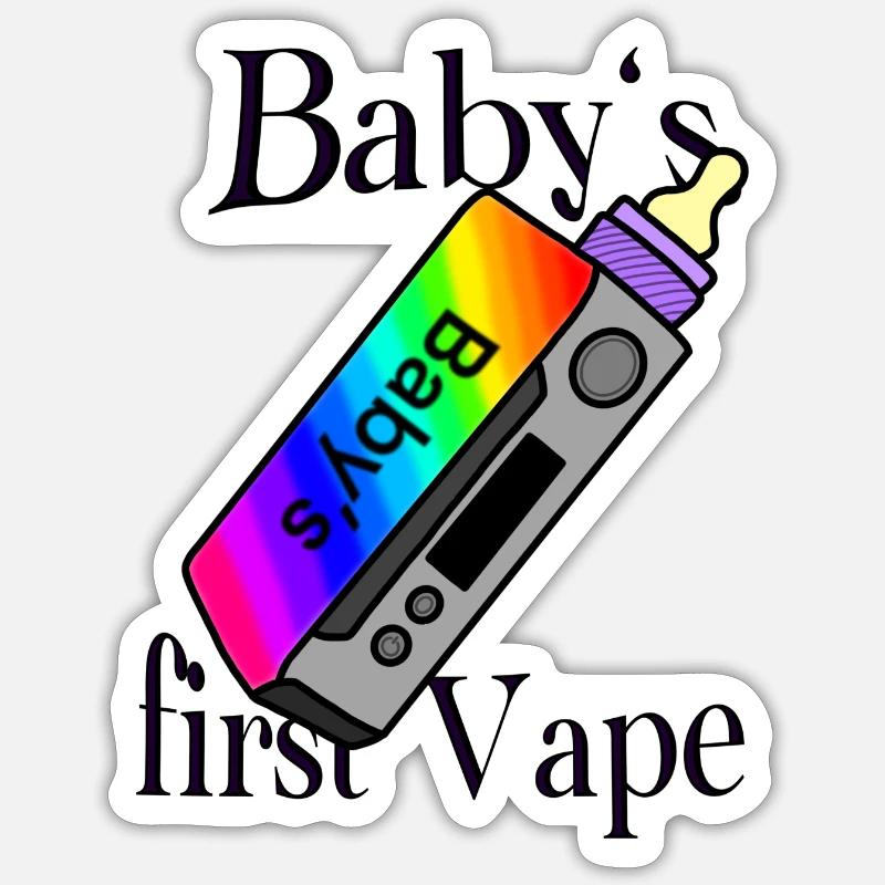 Babys first Vape - Sticker Größe S (10 x 10 cm) - Mattweiß
