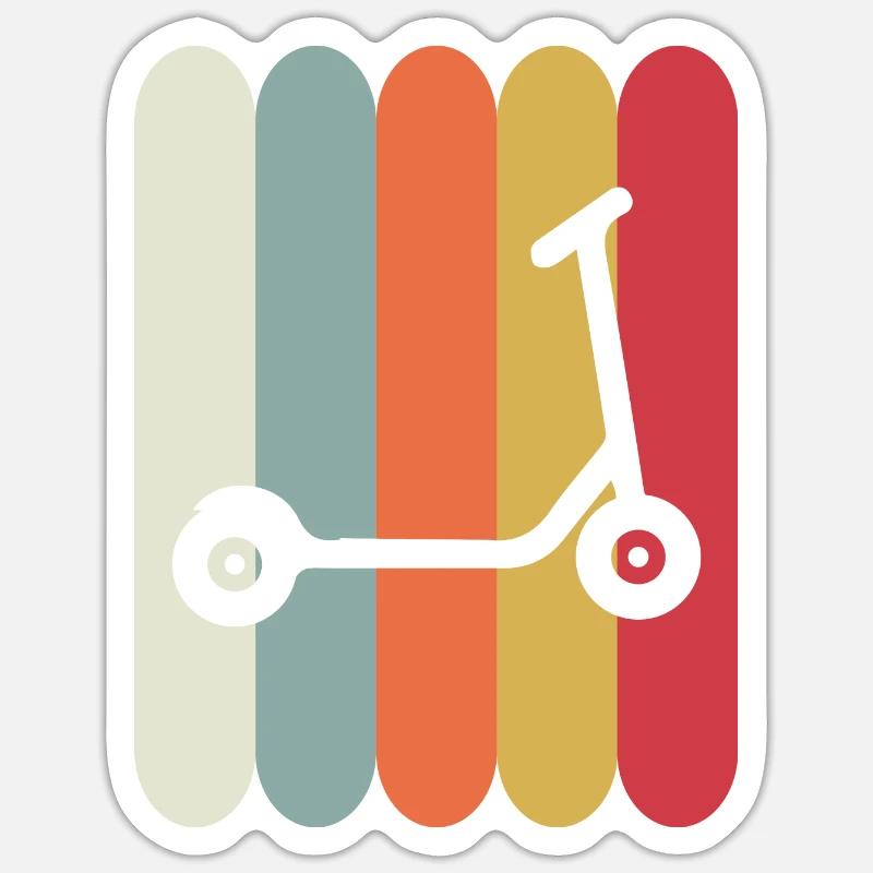 E-Scooter Roller Scooter - Sticker Größe S (10 x 10 cm) - Mattweiß