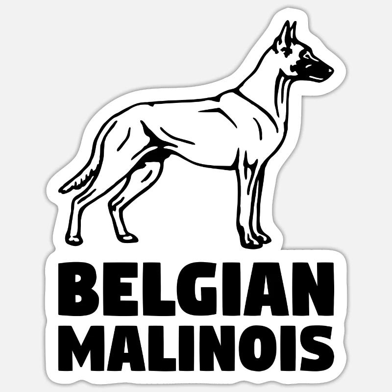 Malinois standing - Sticker size S (10 x 10 cm) - white matte