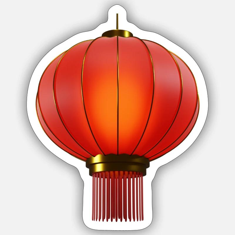chinesische Laterne - Sticker Größe S (10 x 10 cm) - Mattweiß
