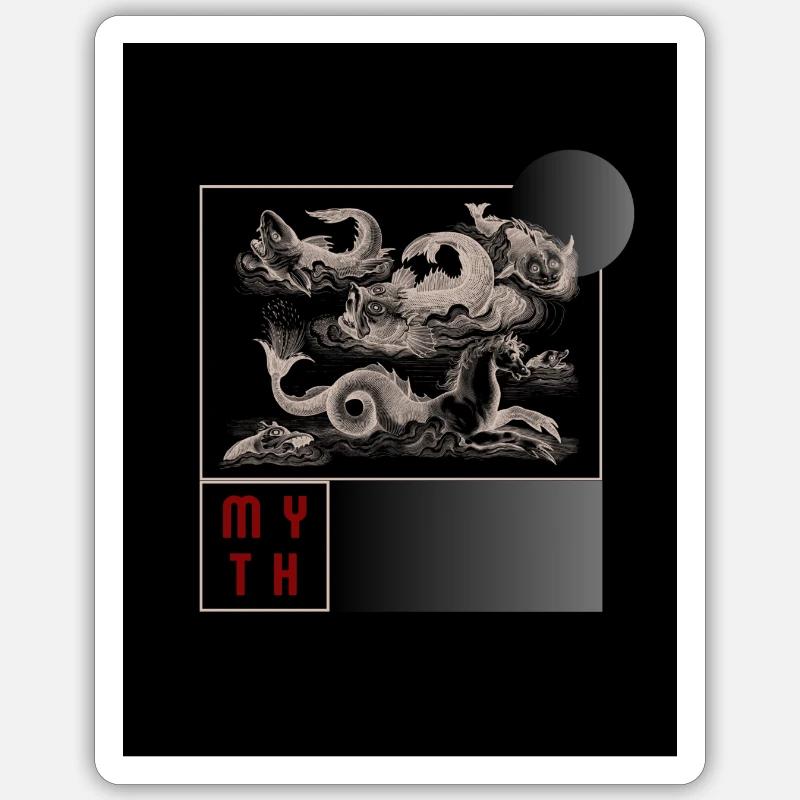 Créatures mystiques - Sticker taille S (10 x 10 cm) - blanc mat