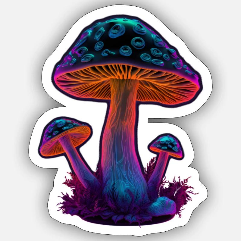 Champignons Champignons Art Graphique Sticker taille S (10 x 10 cm)