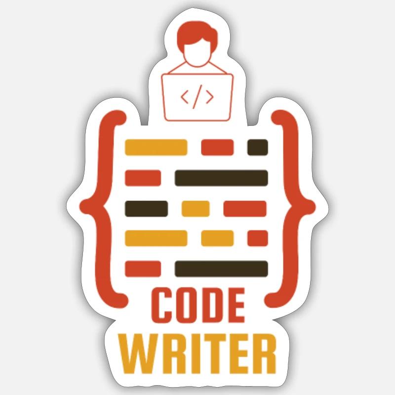 Ich schreibe code Sticker Größe S (10 x 10 cm)