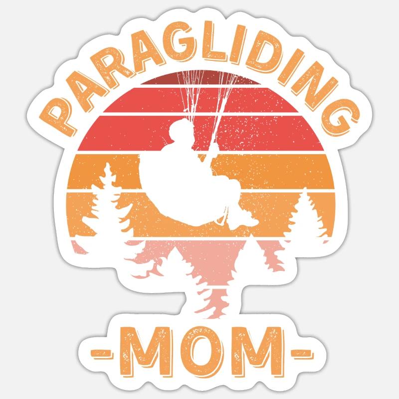 Paragliding Mom - Sticker size S (10 x 10 cm) - white matte