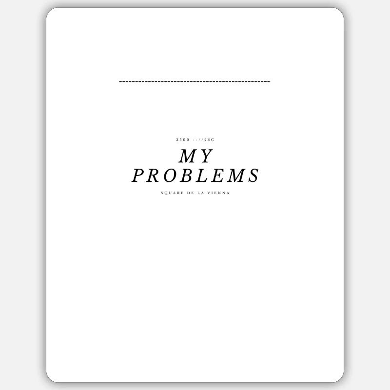 Mes problèmes de lettrage - Sticker taille S (10 x 10 cm) - blanc mat