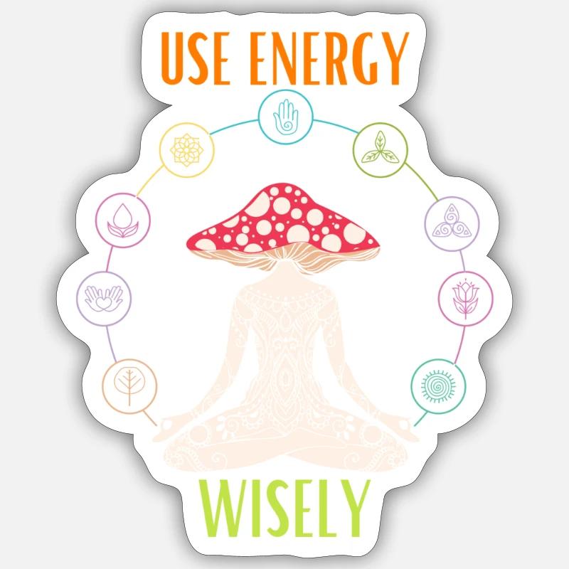 Énergie - Sticker taille S (10 x 10 cm) - blanc mat