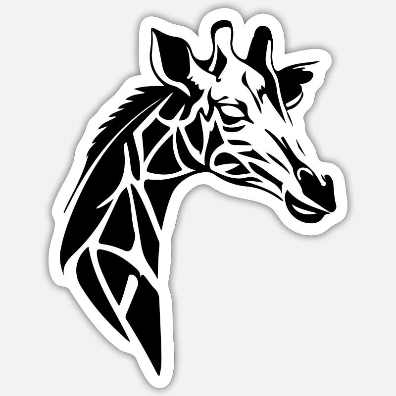 giraffe - Sticker size S (10 x 10 cm) - white matte