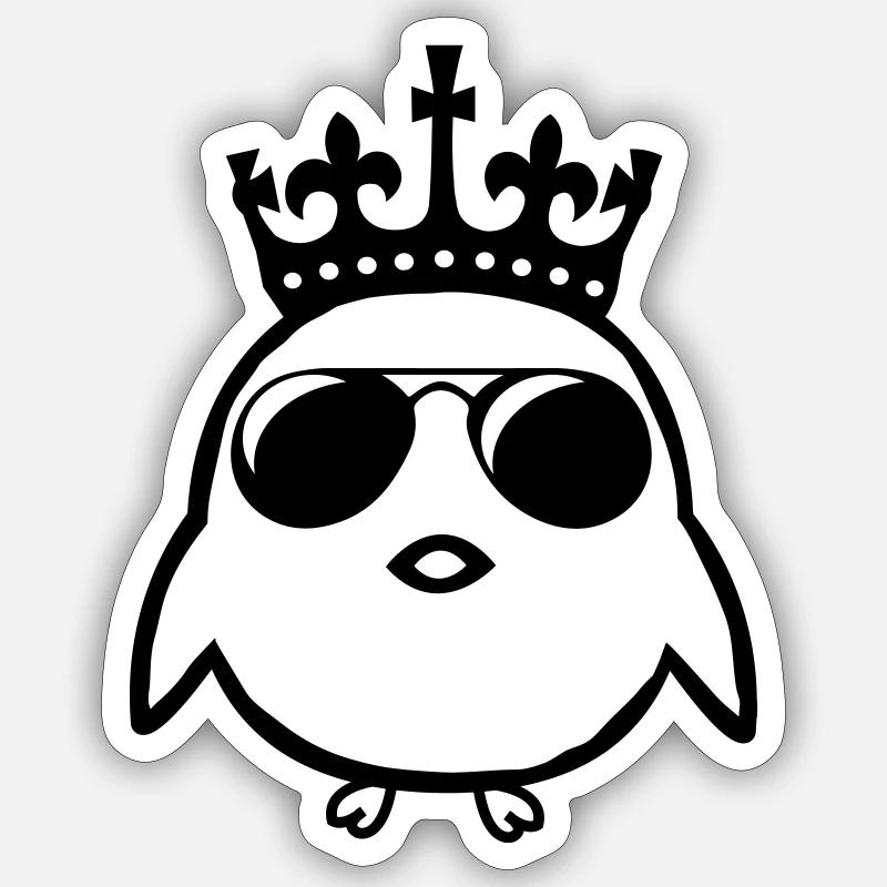 Le roi Kücken - Sticker taille S (10 x 10 cm) - blanc mat