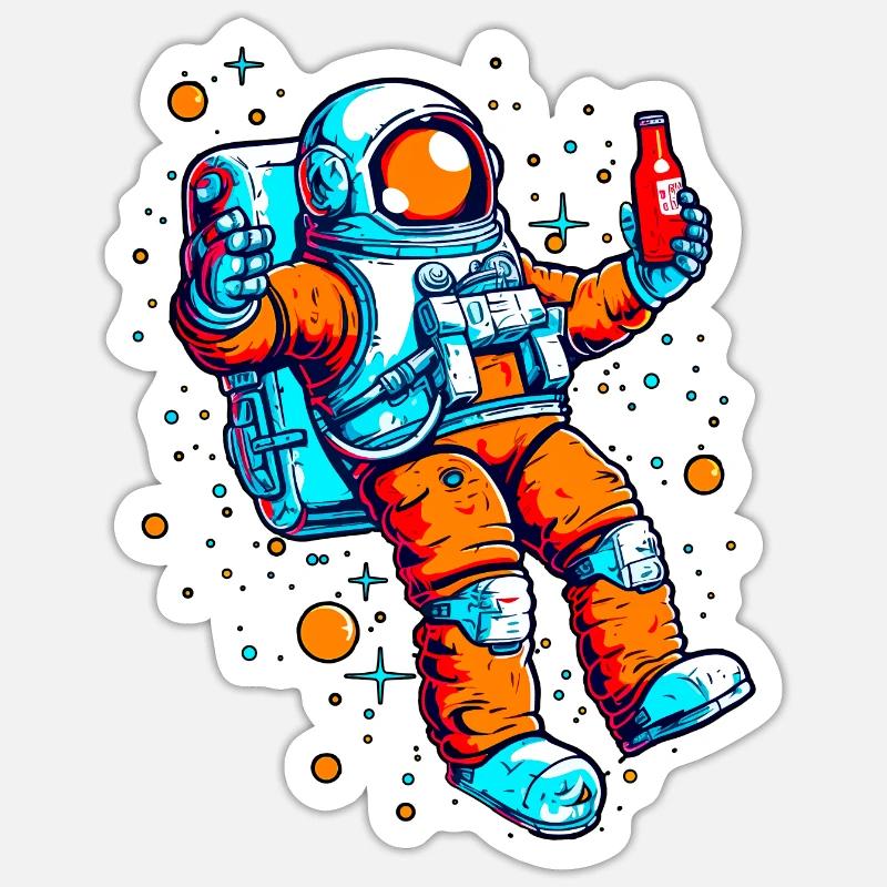 Space Chill Astronaut - Sticker size S (10 x 10 cm) - white matte
