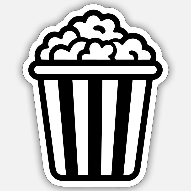 Popcorn - Sticker Größe S (10 x 10 cm) - Mattweiß