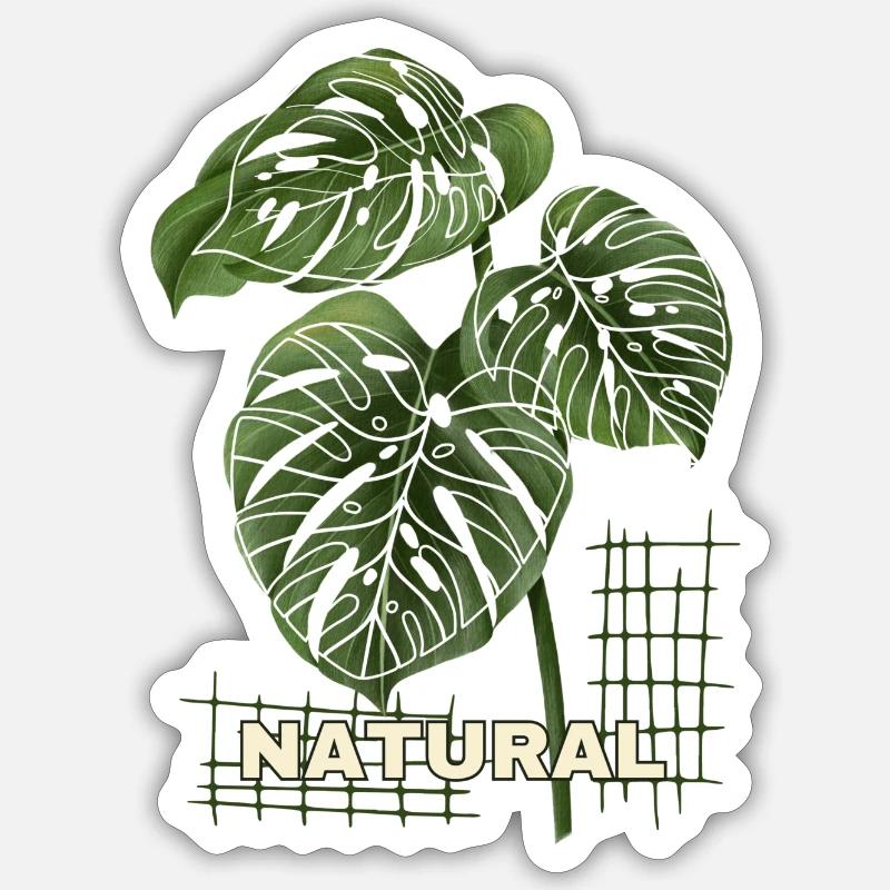 NATUREL - Proche de la nature, tout simplement élégant - Sticker taille S (10 x 10 cm) - blanc mat