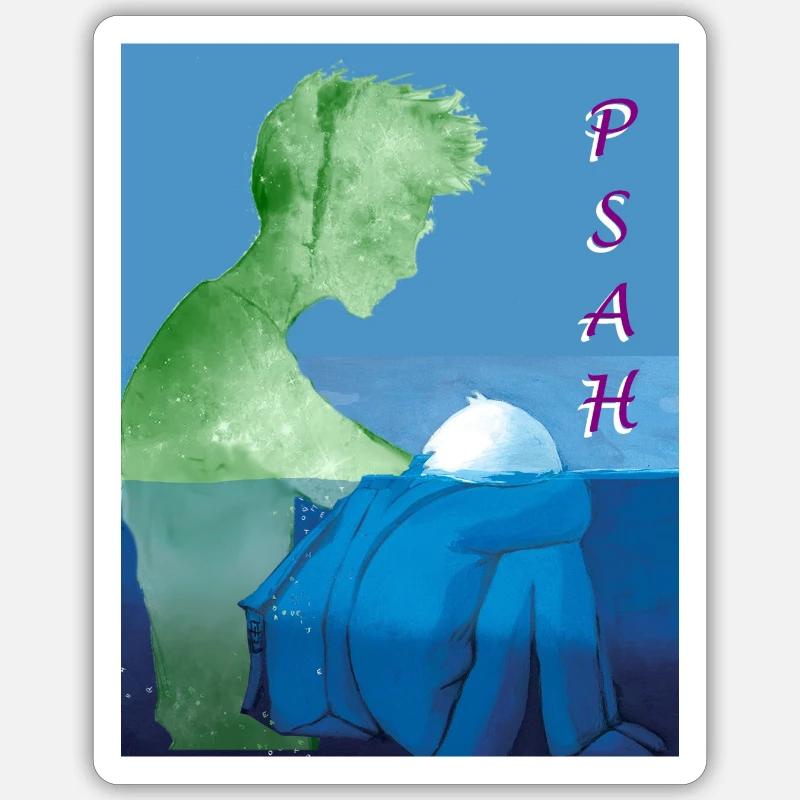 LOGOPSAHH - Sticker taille S (10 x 10 cm) - blanc mat