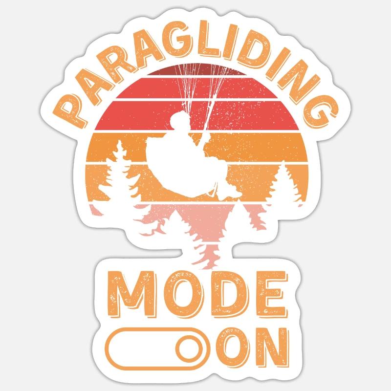 Paragliding mode on - Sticker size S (10 x 10 cm) - white matte