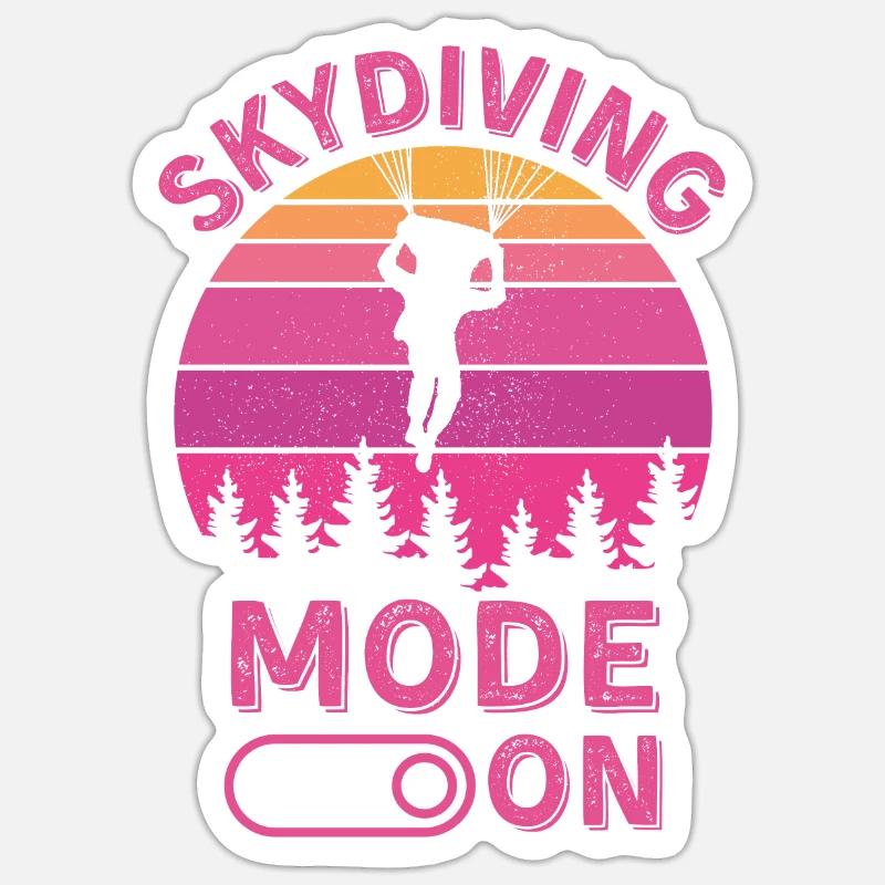 Mode parachutisme activé - Sticker taille S (10 x 10 cm) - blanc mat