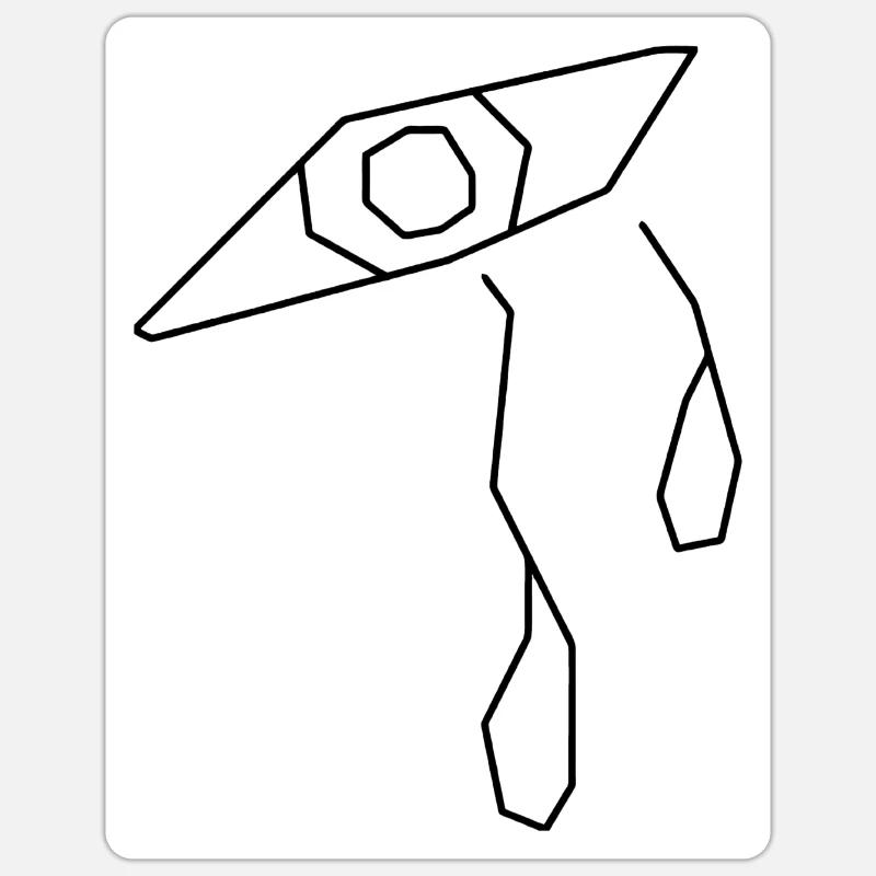 Empathie cubiste ou tolérance. - Sticker taille S (10 x 10 cm) - blanc mat