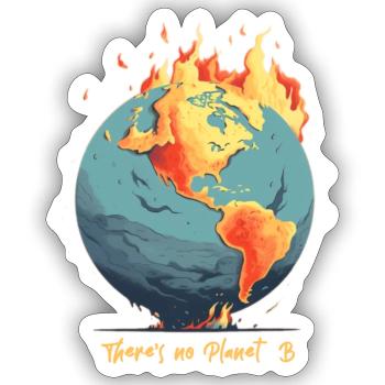 Die Welt Brennt - Sticker Größe S (10 x 10 cm) - Mattweiß - Vorne