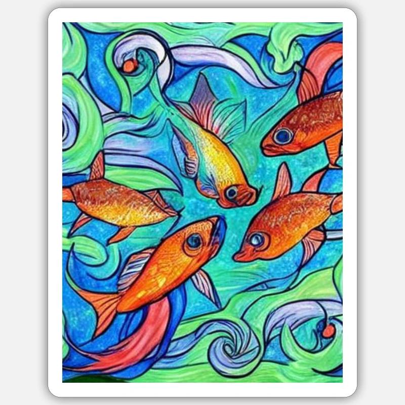 Pisces - Sticker size S (10 x 10 cm) - white matte