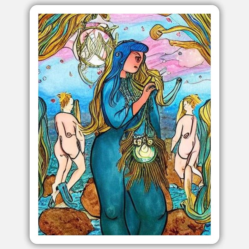 Wassermann - Sticker Größe S (10 x 10 cm) - Mattweiß