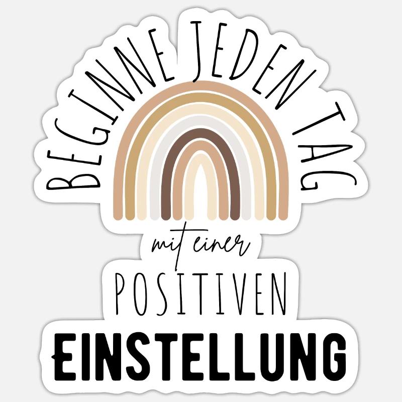 POSITIVE ATTITUDE MINDSET Motivation - Sticker size S (10 x 10 cm) - white matte